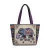 Cross border canvas bag new matai ethnic style elephant bag mujer simple trabajo bolsa de mano bolsa de lona bordada diagonal cross casual bolsa de lona simple commuter tote bolsa de lona de un hombro Item Picture